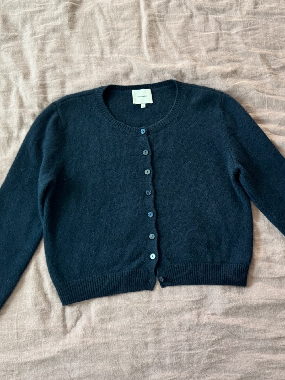 Reformation dark blue Clara cardigan